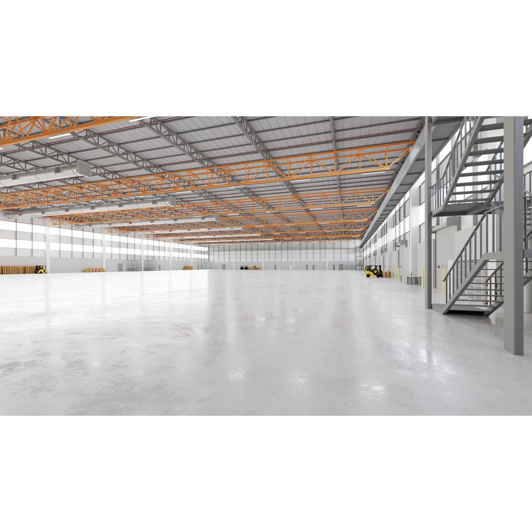 Industrial Warehouse Interior 3D Model – Low Poly Game Asset, FBX, OBJ - View 9