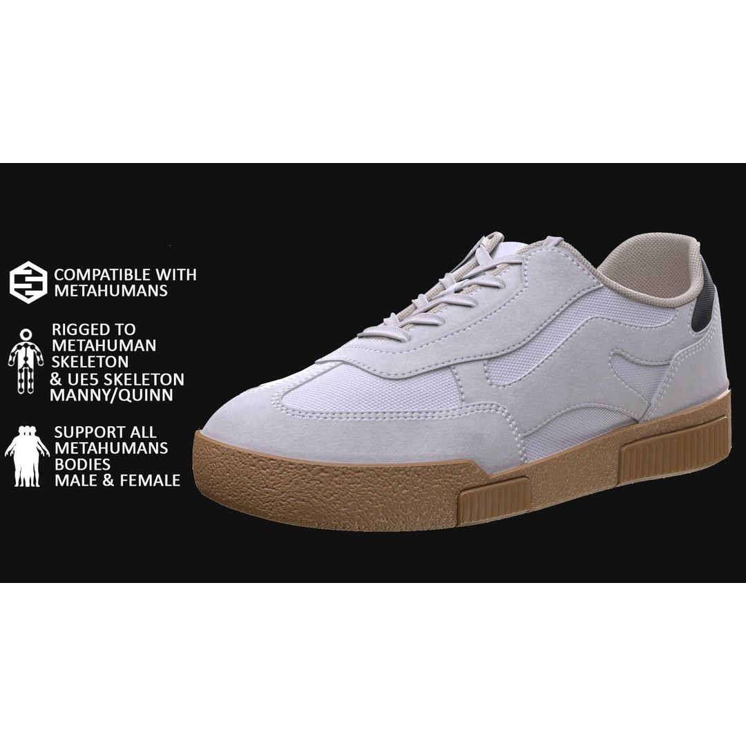 Shoes 206 3D Model – Realistic Low-Poly Rigged Footwear for UE5 - View 3