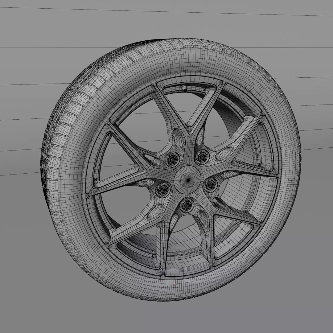 Car Rims 3D Model – High Poly PBR Vehicle Asset, FBX, OBJ - View 10