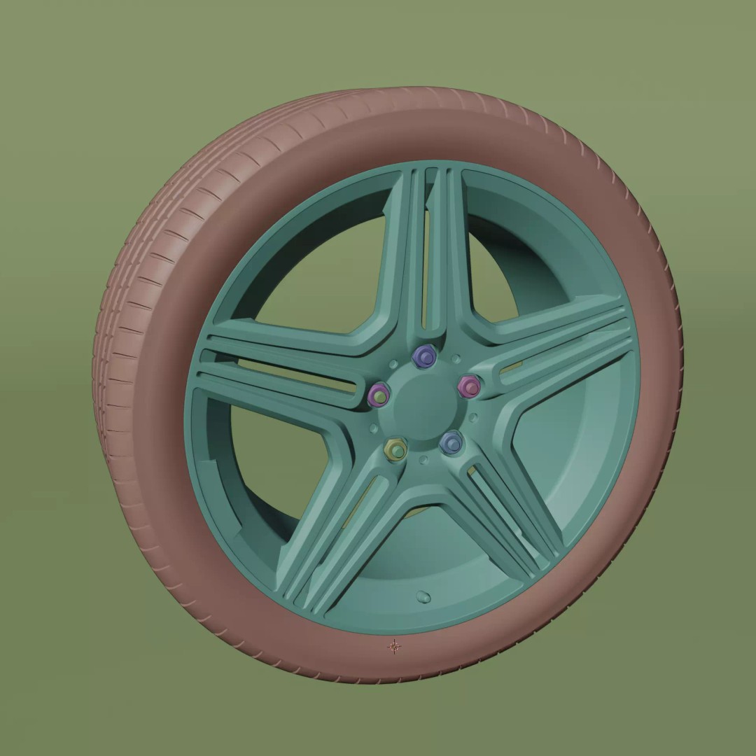 Car Rims 3D Model – High Poly PBR Vehicle Asset, FBX, OBJ - View 11