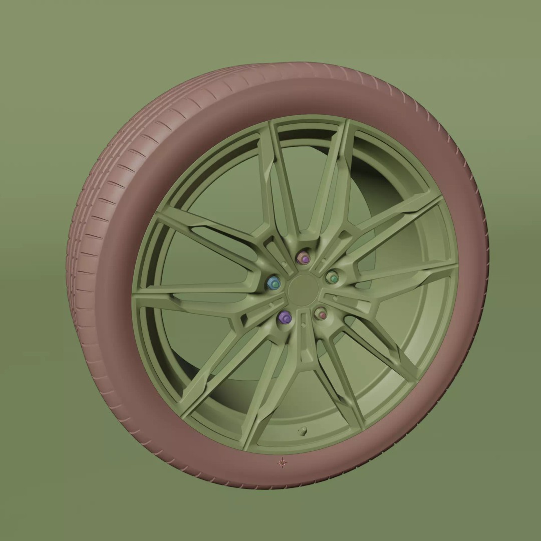 Car Rims 3D Model – High Poly PBR Vehicle Asset, FBX, OBJ - View 15