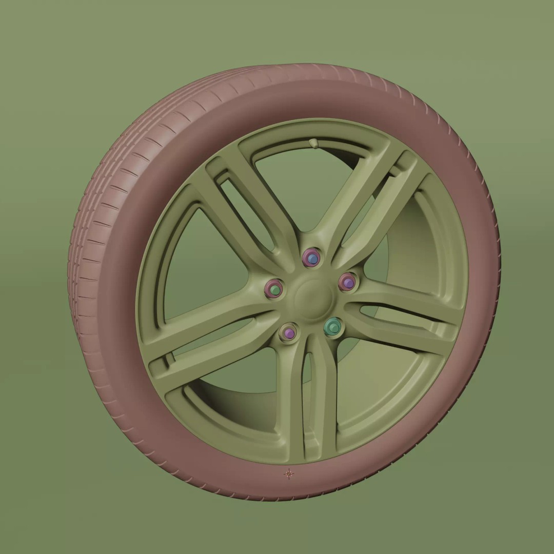 Car Rims 3D Model – High Poly PBR Vehicle Asset, FBX, OBJ - View 3