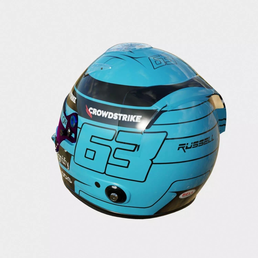 George Russell Helmet 3D Model – High Poly PBR Asset, FBX, OBJ, Blender - View 12