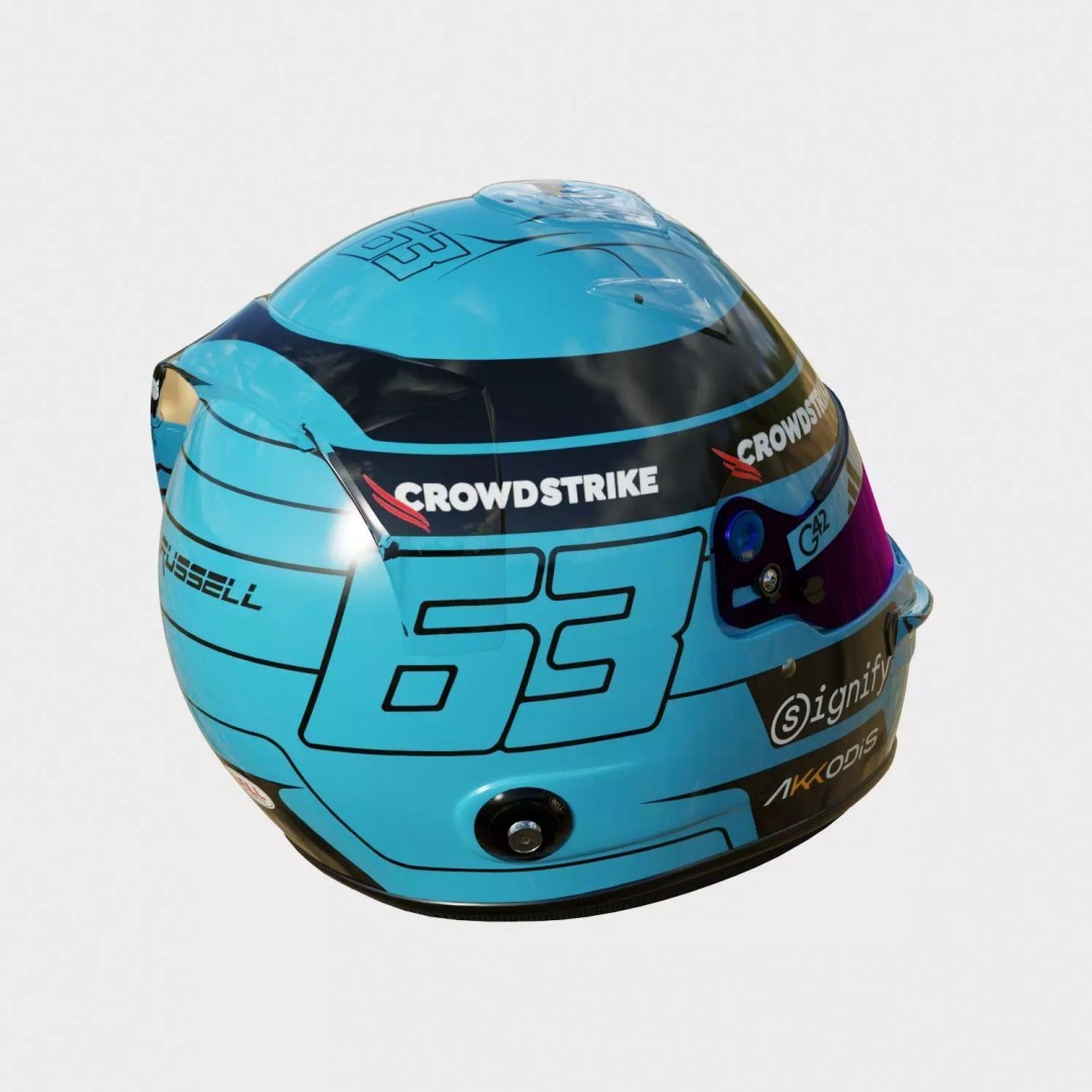 George Russell Helmet 3D Model – High Poly PBR Asset, FBX, OBJ, Blender - View 13