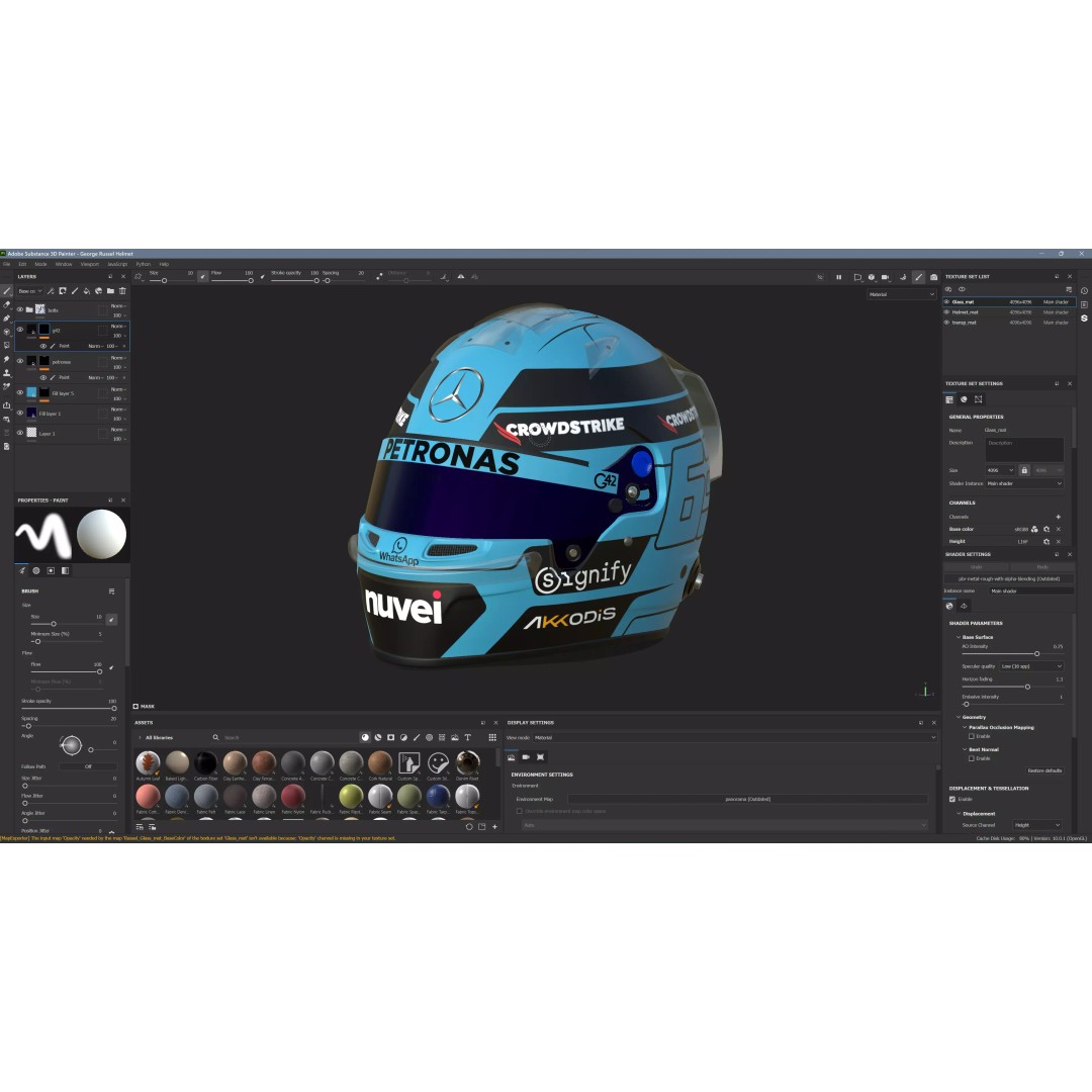 George Russell Helmet 3D Model – High Poly PBR Asset, FBX, OBJ, Blender - View 15