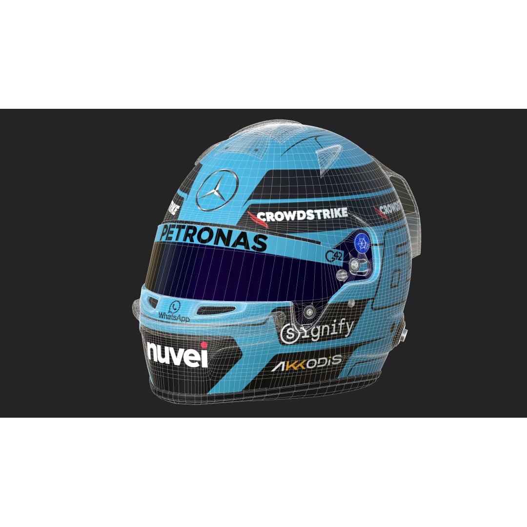 George Russell Helmet 3D Model – High Poly PBR Asset, FBX, OBJ, Blender - View 16