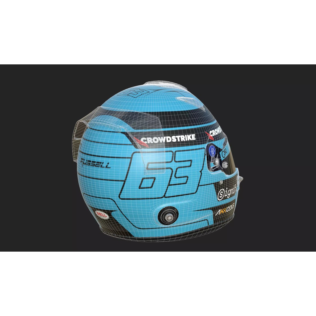George Russell Helmet 3D Model – High Poly PBR Asset, FBX, OBJ, Blender - View 17