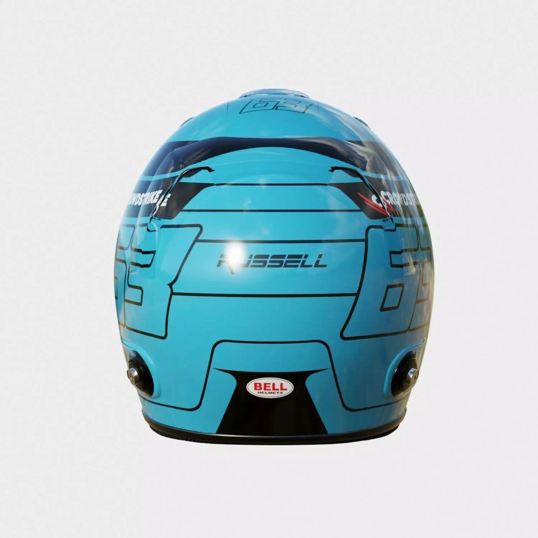 George Russell Helmet 3D Model – High Poly PBR Asset, FBX, OBJ, Blender - View 6