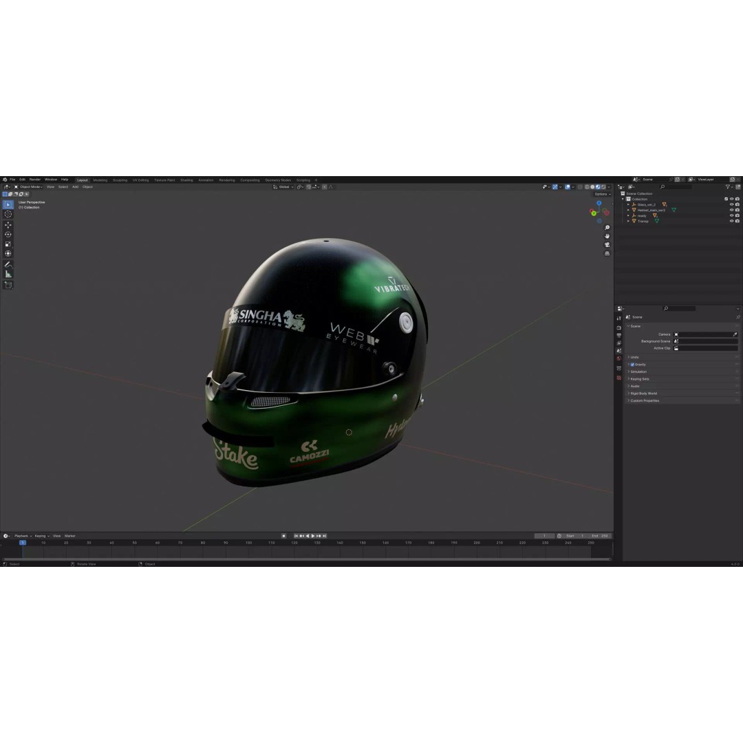 Valtteri Bottas Helmet 3D Model – High Detail PBR Asset, FBX, OBJ - View 13