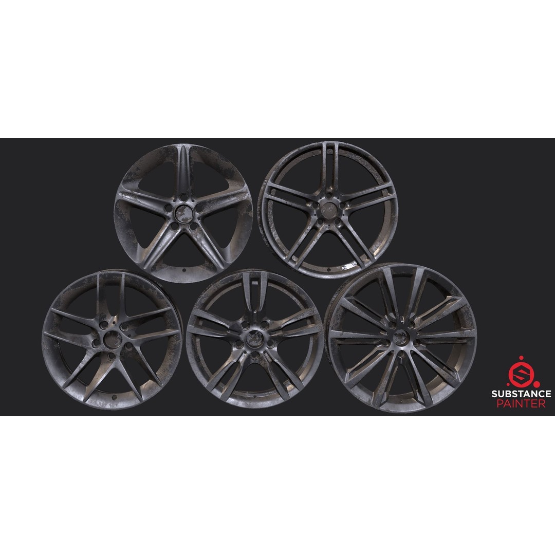 Car Wheel 3D Model – High Poly & Low Poly Game Ready Asset, FBX - View 10