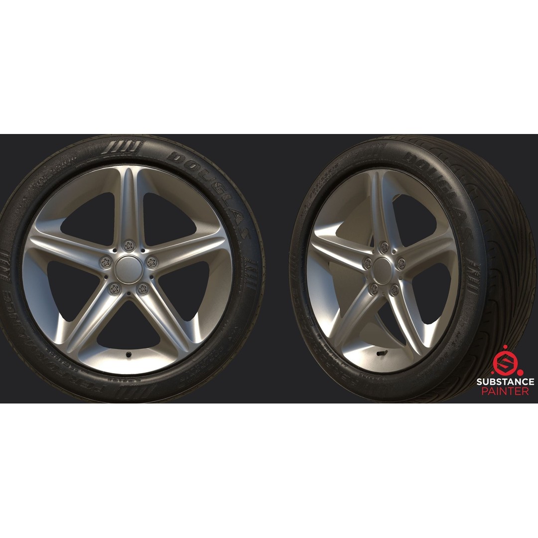 Car Wheel 3D Model – High Poly & Low Poly Game Ready Asset, FBX - View 5