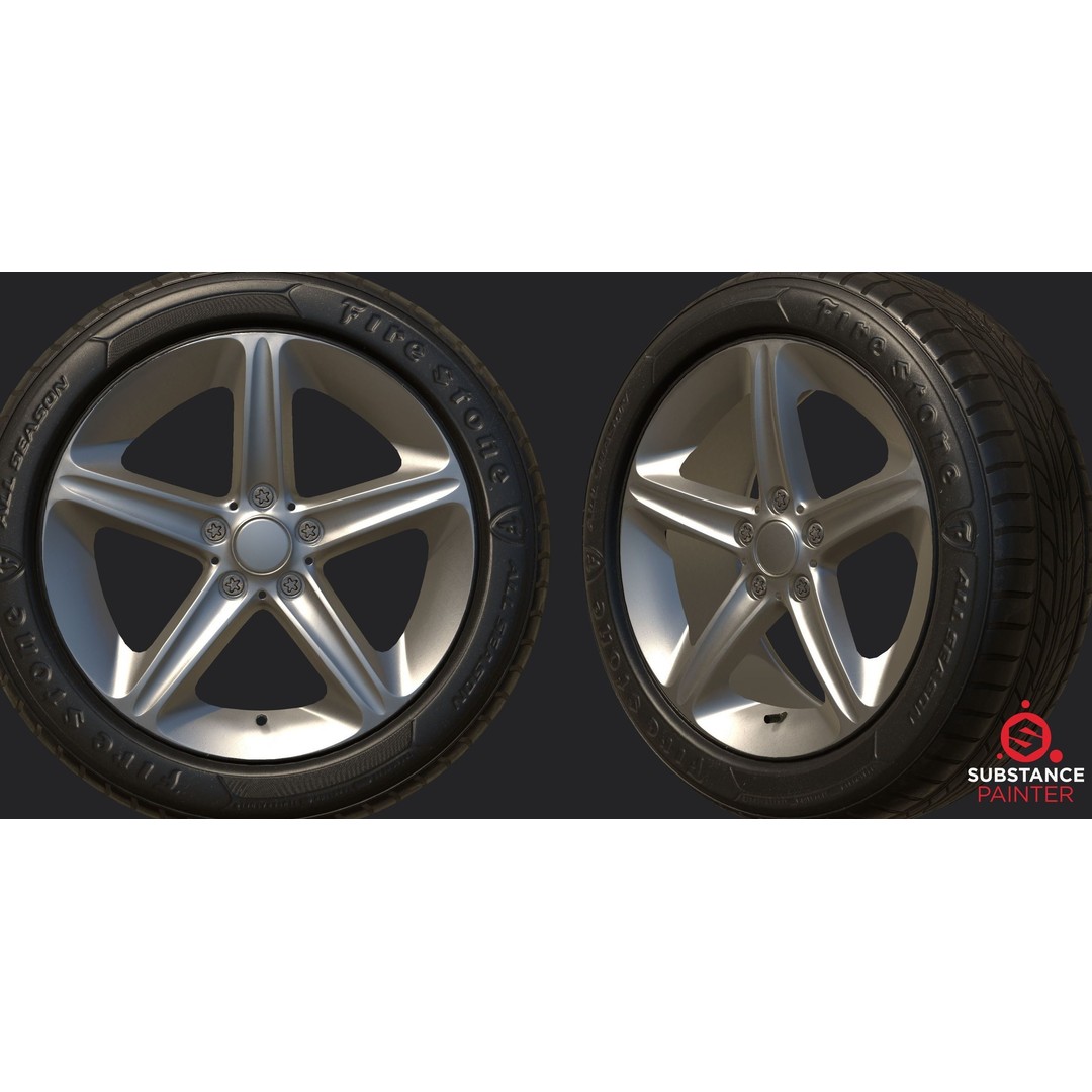 Car Wheel 3D Model – High Poly & Low Poly Game Ready Asset, FBX - View 6