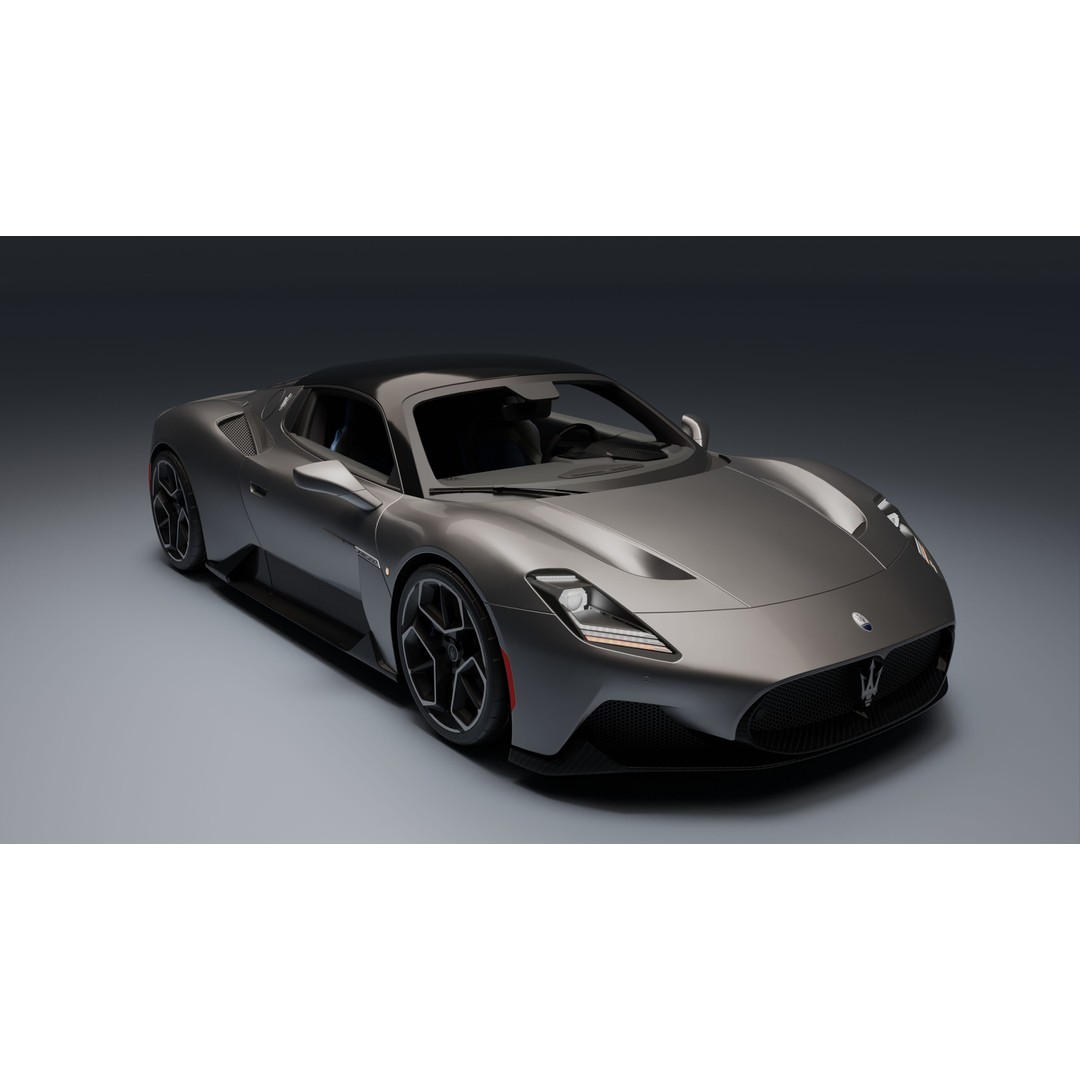 Maserati MC20 3D Model – Low Poly Game Ready Asset, FBX, OBJ - View 11