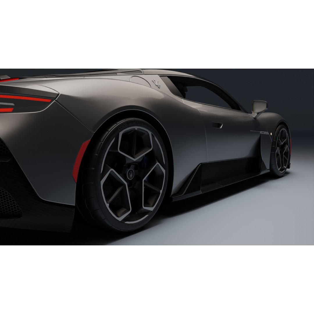 Maserati MC20 3D Model – Low Poly Game Ready Asset, FBX, OBJ - View 18