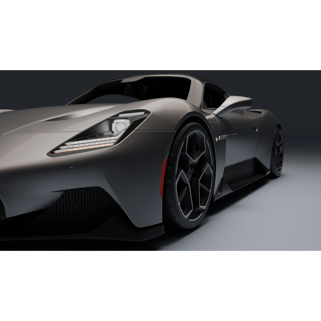 Maserati MC20 3D Model – Low Poly Game Ready Asset, FBX, OBJ - View 19