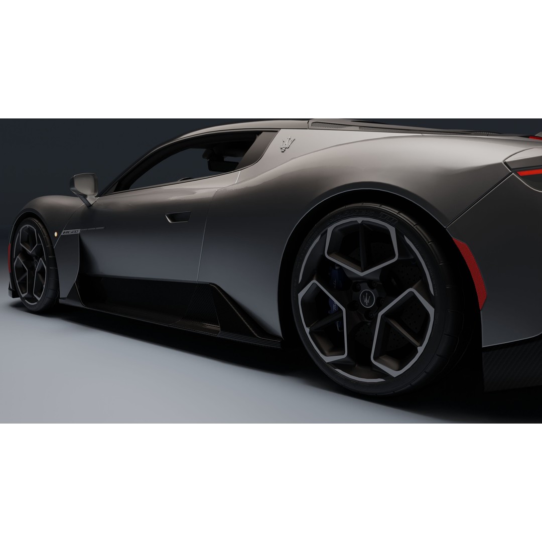 Maserati MC20 3D Model – Low Poly Game Ready Asset, FBX, OBJ - View 20