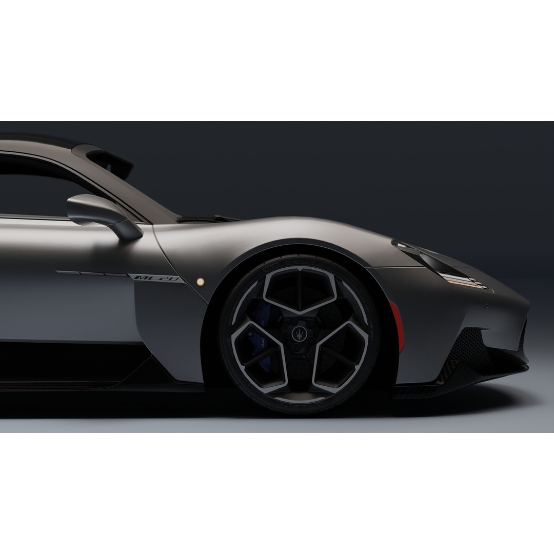 Maserati MC20 3D Model – Low Poly Game Ready Asset, FBX, OBJ - View 27