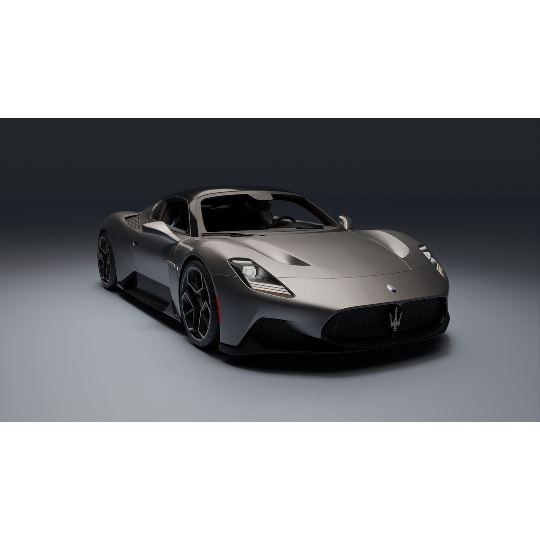 Maserati MC20 3D Model – Low Poly Game Ready Asset, FBX, OBJ - View 3