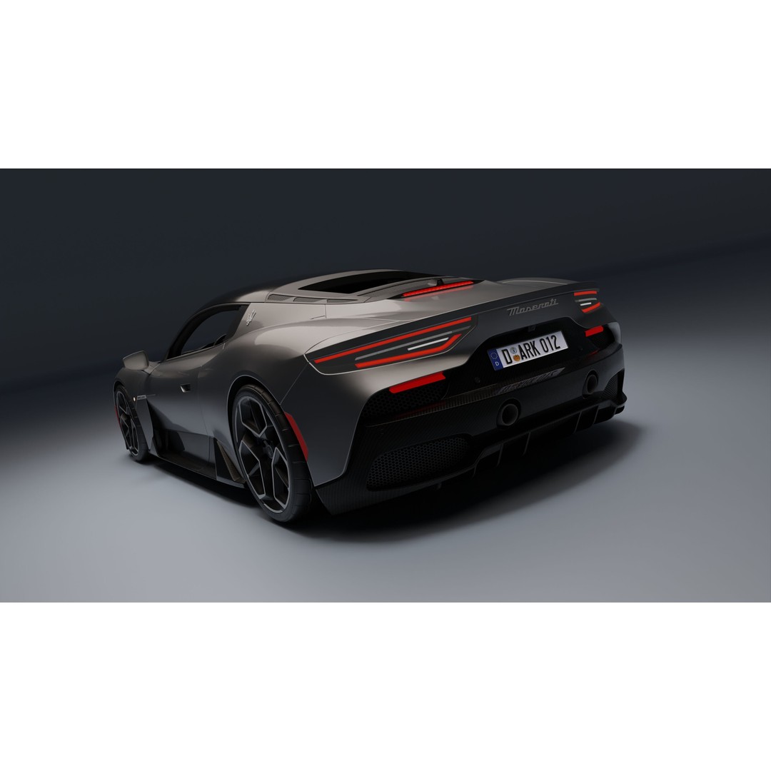 Maserati MC20 3D Model – Low Poly Game Ready Asset, FBX, OBJ - View 30