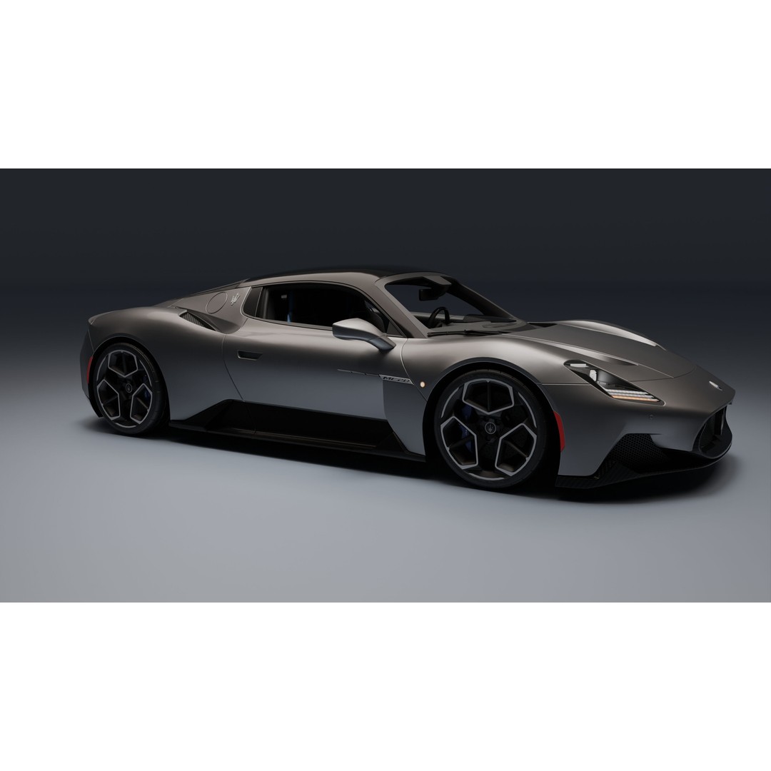 Maserati MC20 3D Model – Low Poly Game Ready Asset, FBX, OBJ - View 4