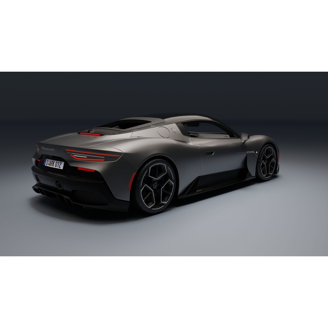 Maserati MC20 3D Model – Low Poly Game Ready Asset, FBX, OBJ - View 5