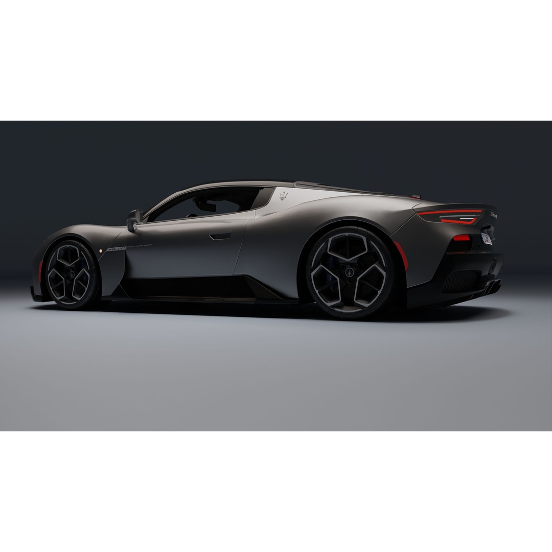 Maserati MC20 3D Model – Low Poly Game Ready Asset, FBX, OBJ - View 9