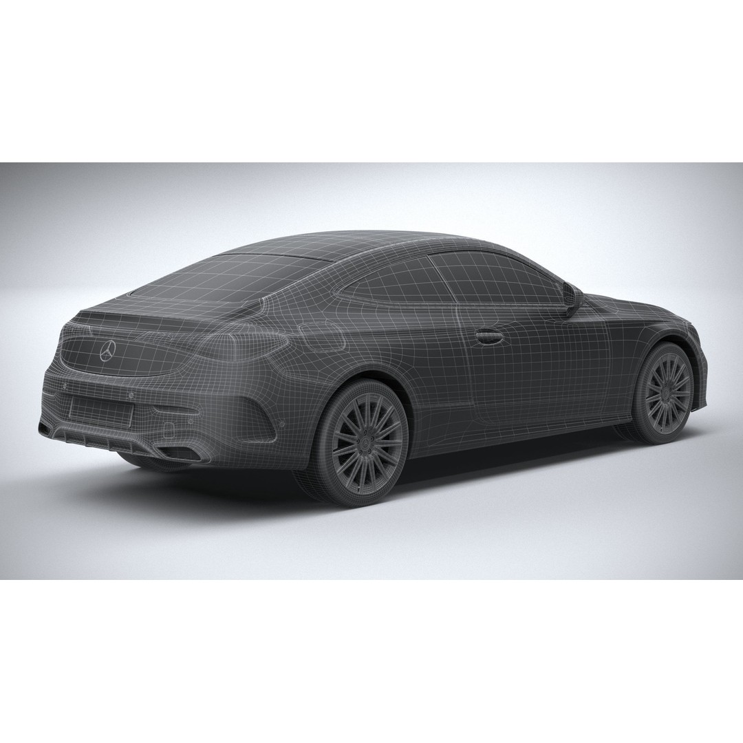 Mercedes-Benz CLE Coupe 2024 3D Model – High Poly Game Asset, FBX, OBJ
