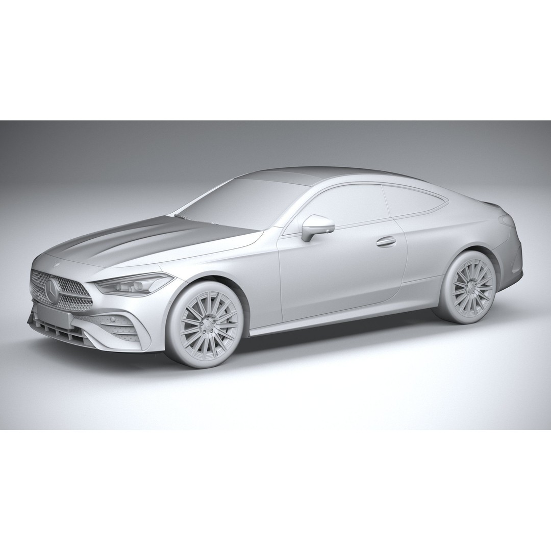 Mercedes-Benz CLE Coupe 2024 3D Model – High Poly Game Asset, FBX, OBJ - View 21