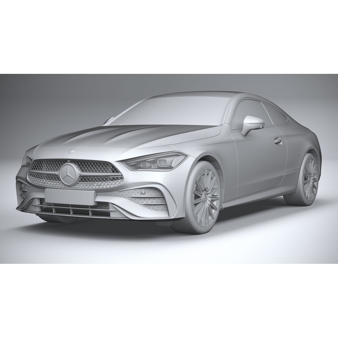 Mercedes-Benz CLE Coupe 2024 3D Model – High Poly Game Asset, FBX, OBJ - View 22