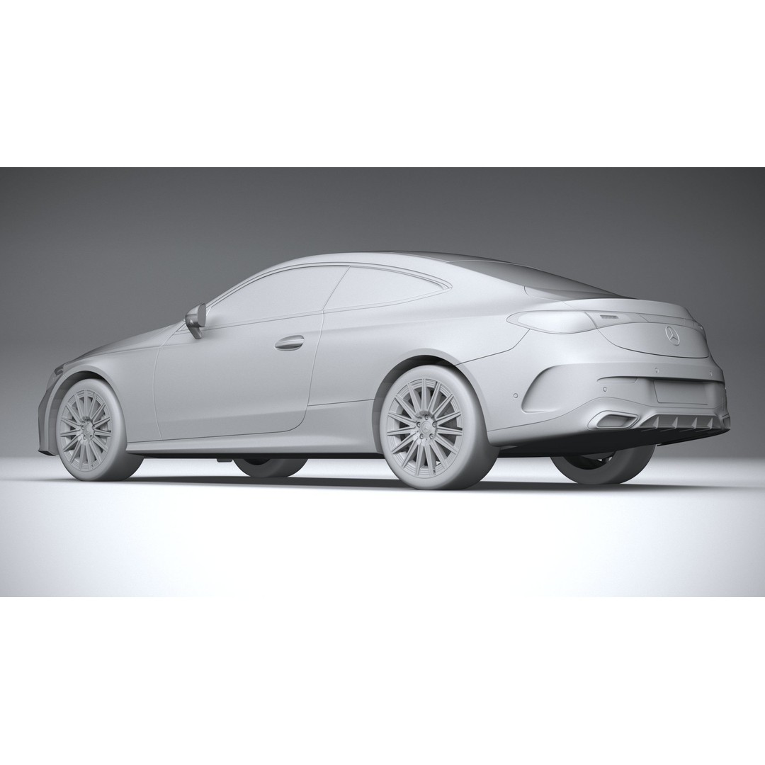 Mercedes-Benz CLE Coupe 2024 3D Model – High Poly Game Asset, FBX, OBJ - View 23