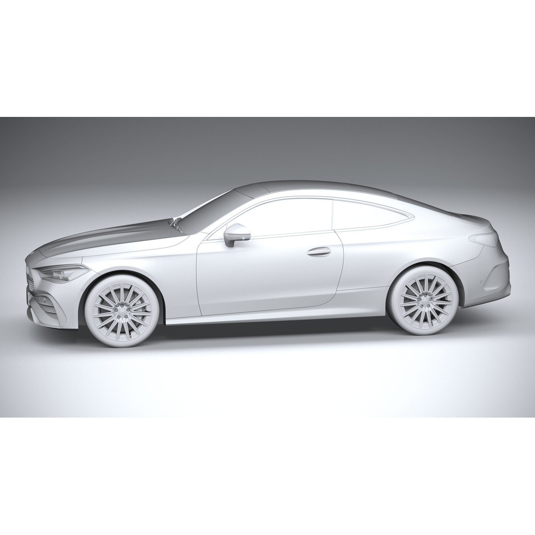 Mercedes-Benz CLE Coupe 2024 3D Model – High Poly Game Asset, FBX, OBJ - View 24