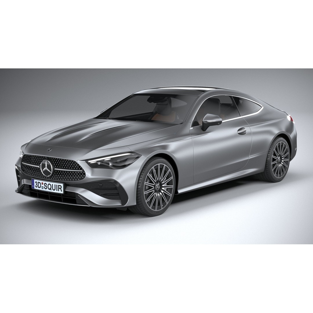 Mercedes-Benz CLE Coupe 2024 3D Model – High Poly Game Asset, FBX, OBJ - View 3