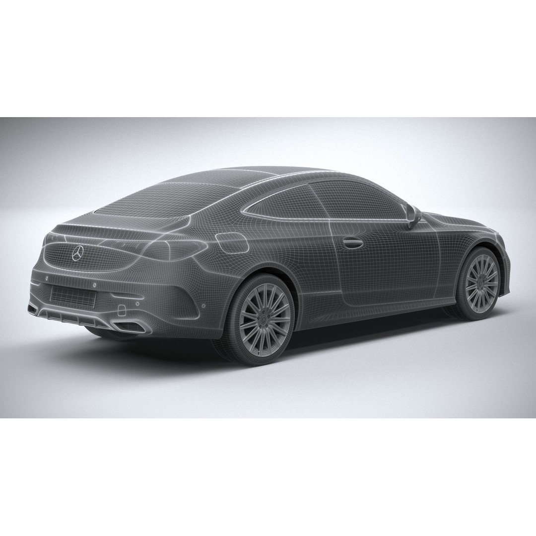 Mercedes-Benz CLE Coupe 2024 3D Model – High Poly Game Asset, FBX, OBJ - View 33