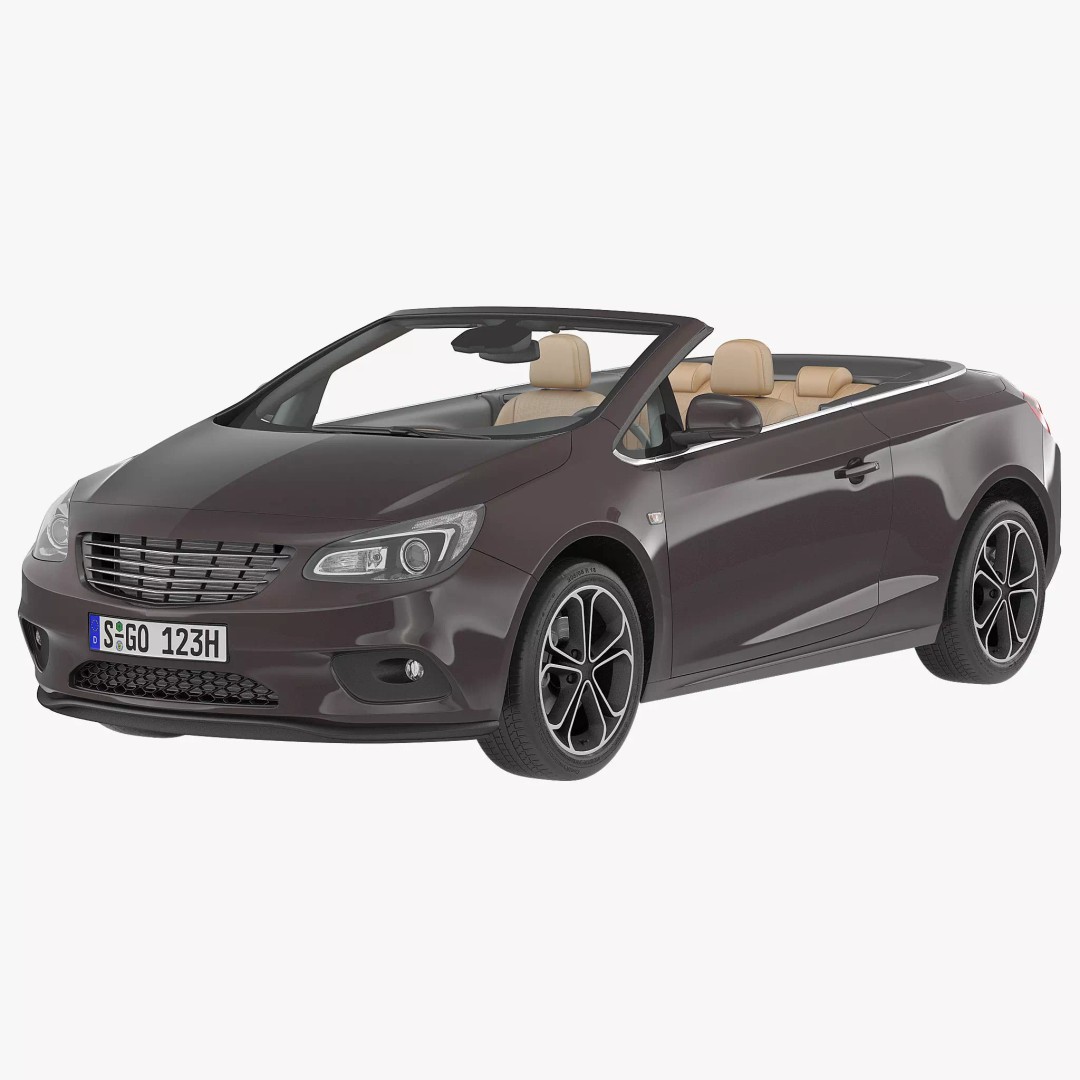 Generic Cabriolet 3D Model – High-Quality Open-Top Vehicle, OBJ, FBX - View 2