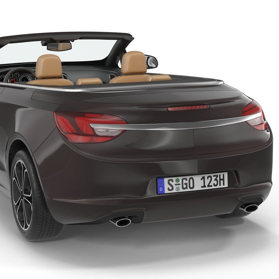 Generic Cabriolet 3D Model – High-Quality Open-Top Vehicle, OBJ, FBX - View 35