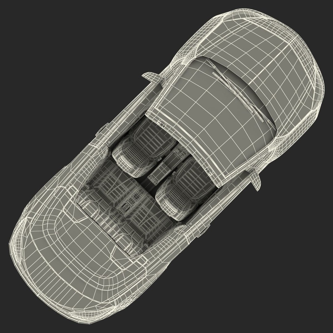 Generic Cabriolet 3D Model – High-Quality Open-Top Vehicle, OBJ, FBX - View 60