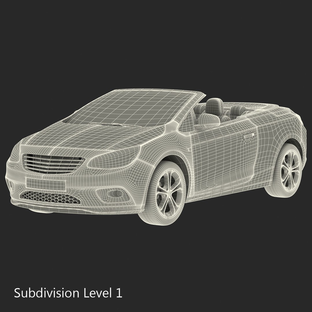 Generic Cabriolet 3D Model – High-Quality Open-Top Vehicle, OBJ, FBX - View 7