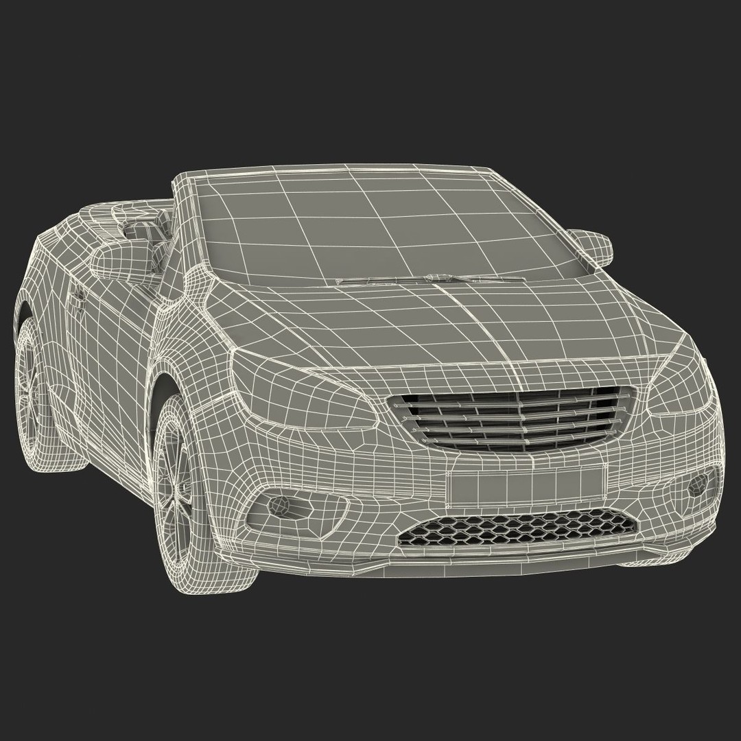 Generic Cabriolet 3D Model – High-Quality Open-Top Vehicle, OBJ, FBX - View 70