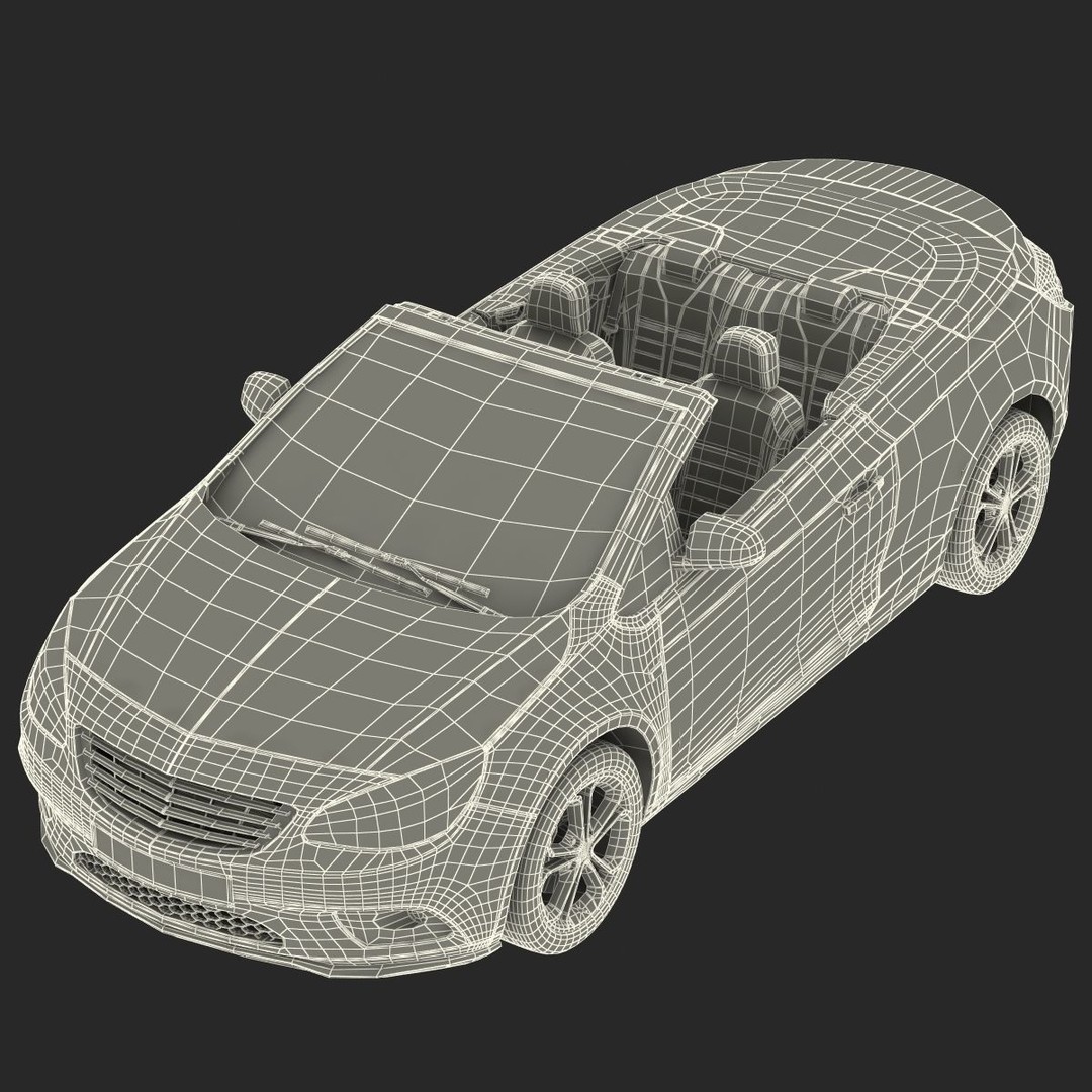 Generic Cabriolet 3D Model – High-Quality Open-Top Vehicle, OBJ, FBX - View 71