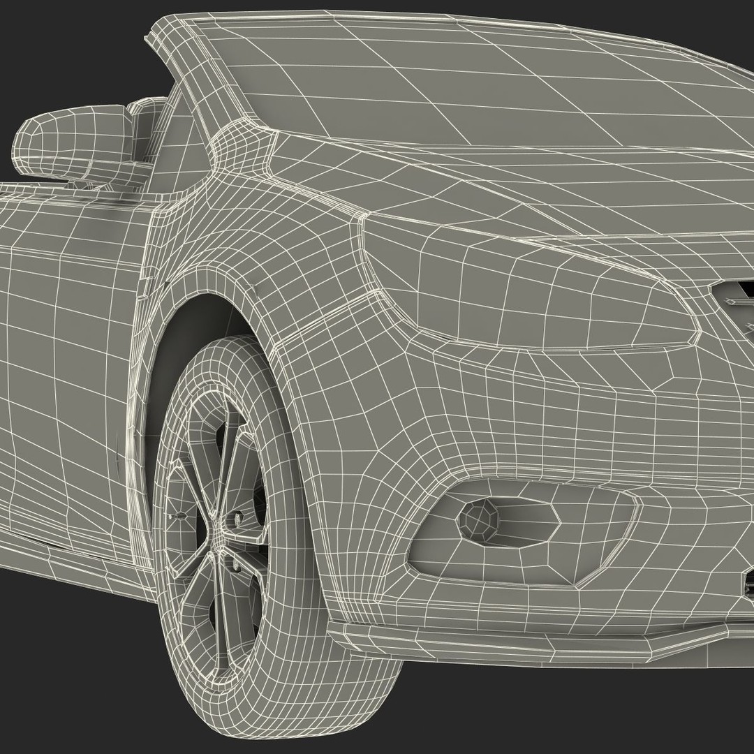 Generic Cabriolet 3D Model – High-Quality Open-Top Vehicle, OBJ, FBX - View 72