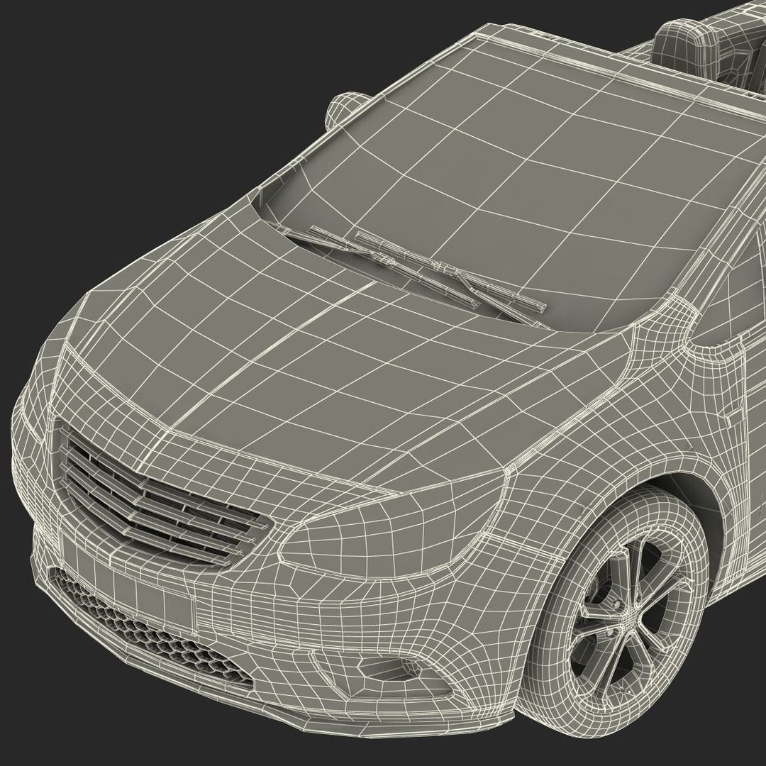 Generic Cabriolet 3D Model – High-Quality Open-Top Vehicle, OBJ, FBX - View 73
