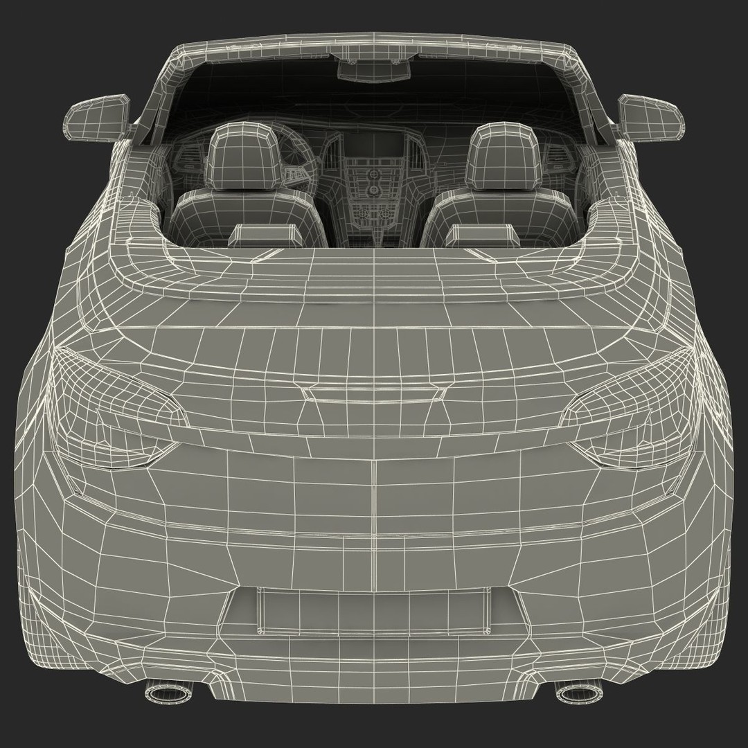 Generic Cabriolet 3D Model – High-Quality Open-Top Vehicle, OBJ, FBX - View 75