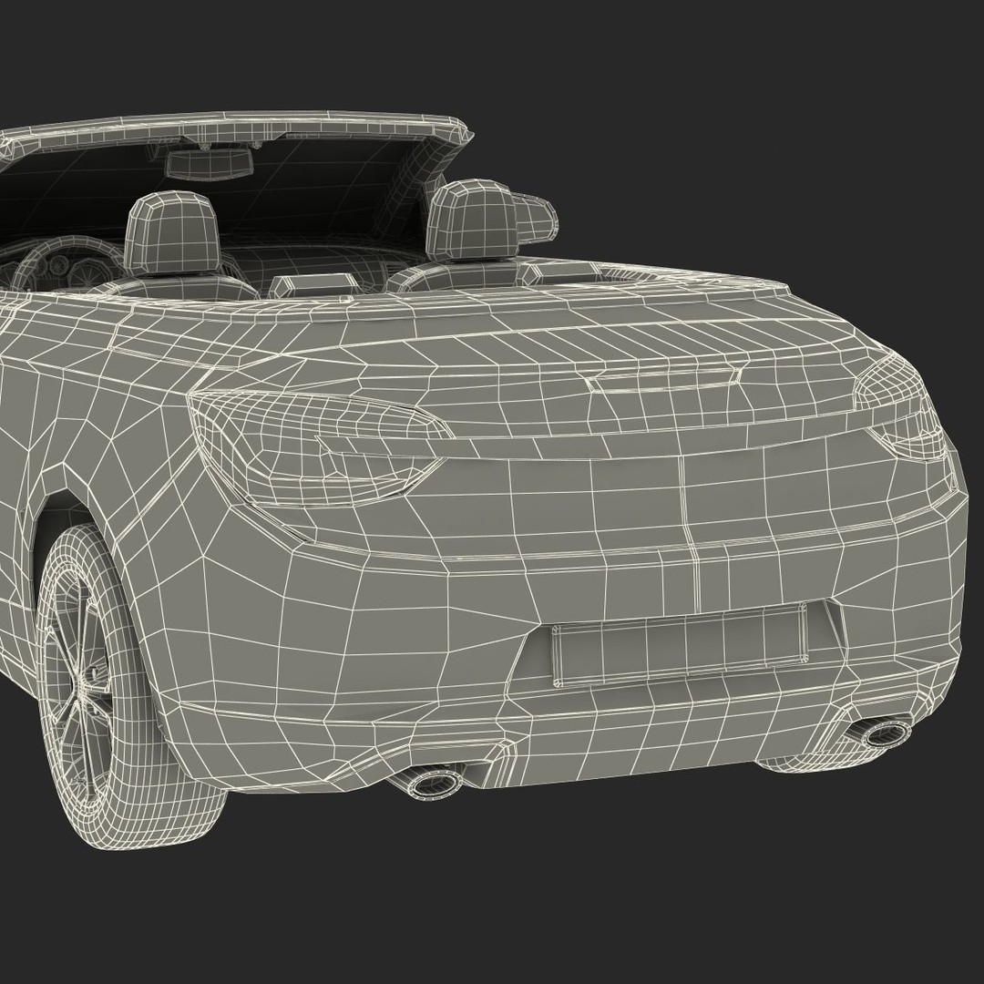 Generic Cabriolet 3D Model – High-Quality Open-Top Vehicle, OBJ, FBX - View 77