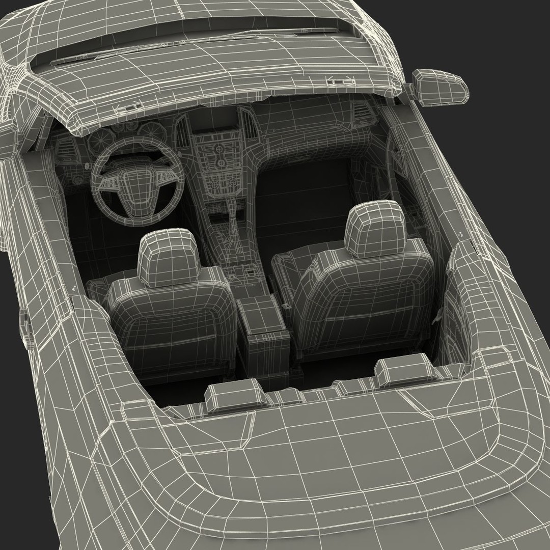 Generic Cabriolet 3D Model – High-Quality Open-Top Vehicle, OBJ, FBX - View 78