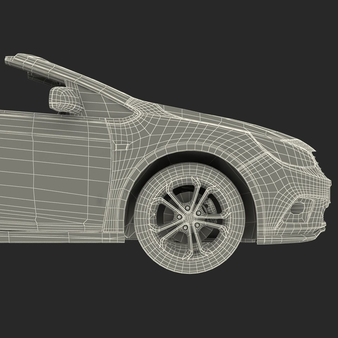 Generic Cabriolet 3D Model – High-Quality Open-Top Vehicle, OBJ, FBX - View 79