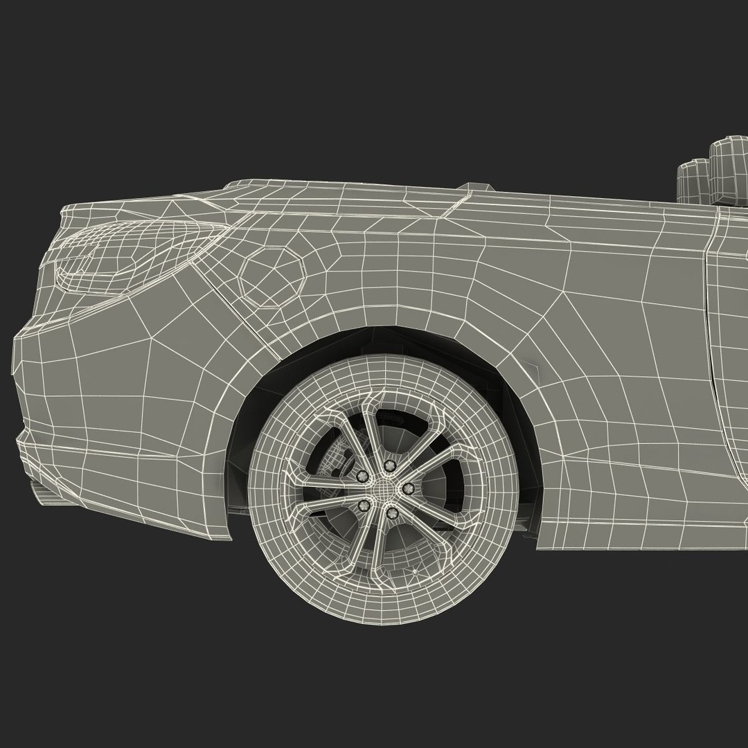 Generic Cabriolet 3D Model – High-Quality Open-Top Vehicle, OBJ, FBX - View 80
