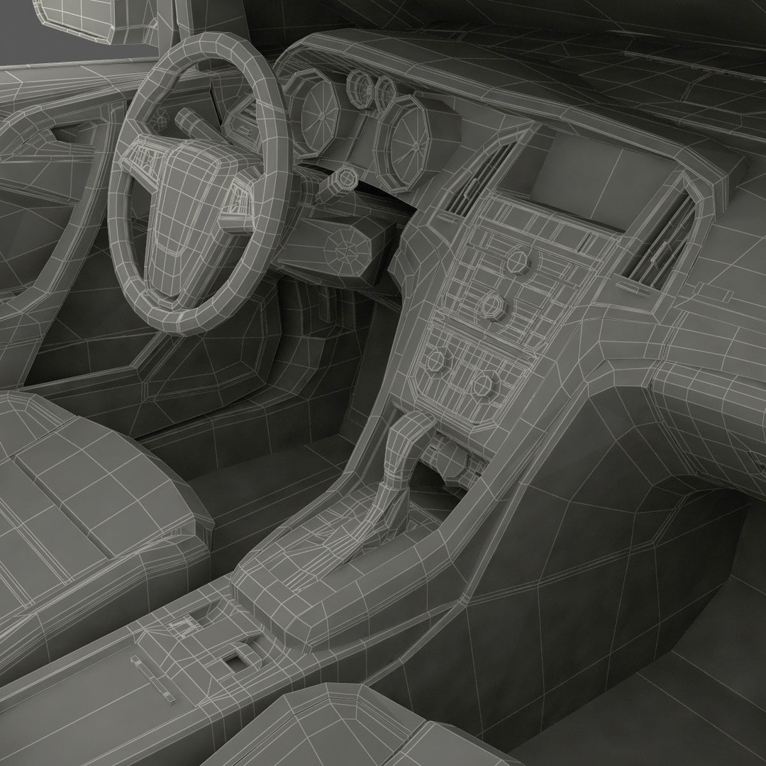 Generic Cabriolet 3D Model – High-Quality Open-Top Vehicle, OBJ, FBX - View 85