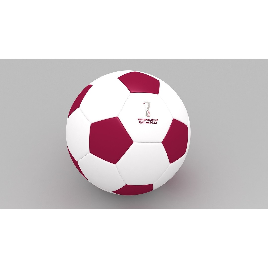 Soccer Ball 3D Model – Qatar Flag Game-Ready Asset, FBX, OBJ - View 8