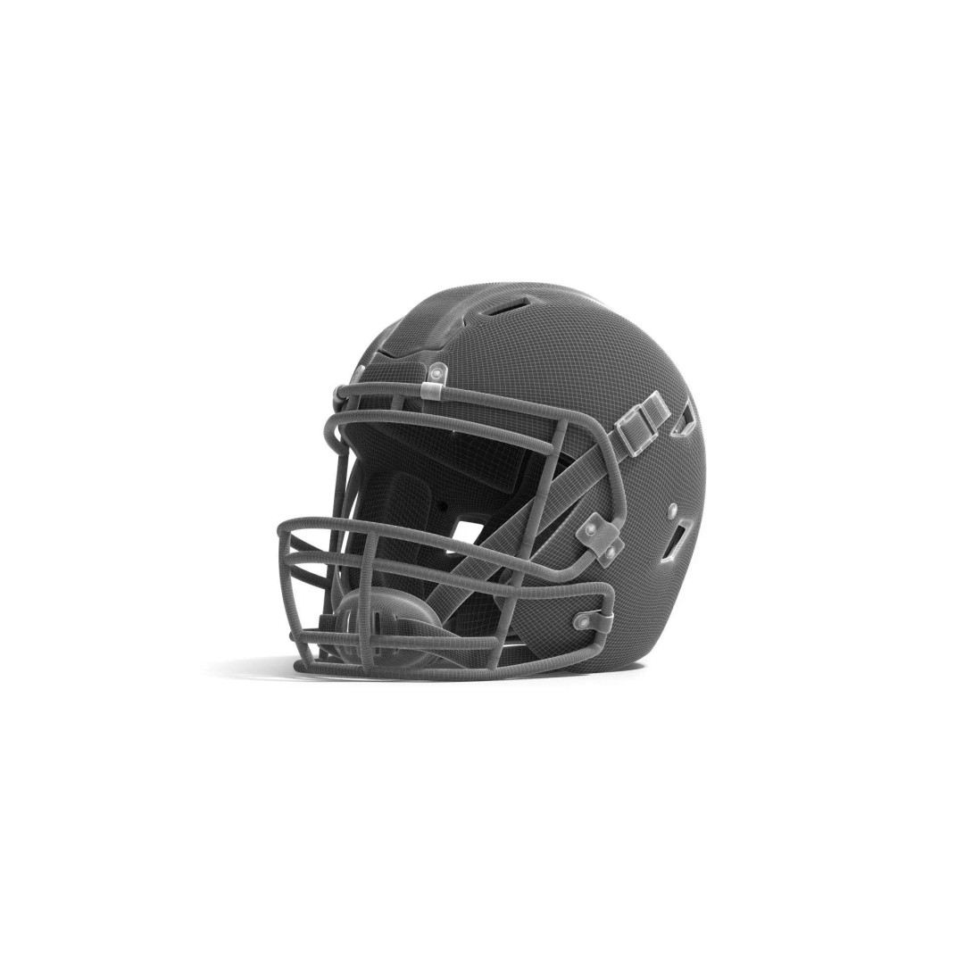 White Football Helmet 3D Model – Game-Ready PBR Asset, FBX, OBJ