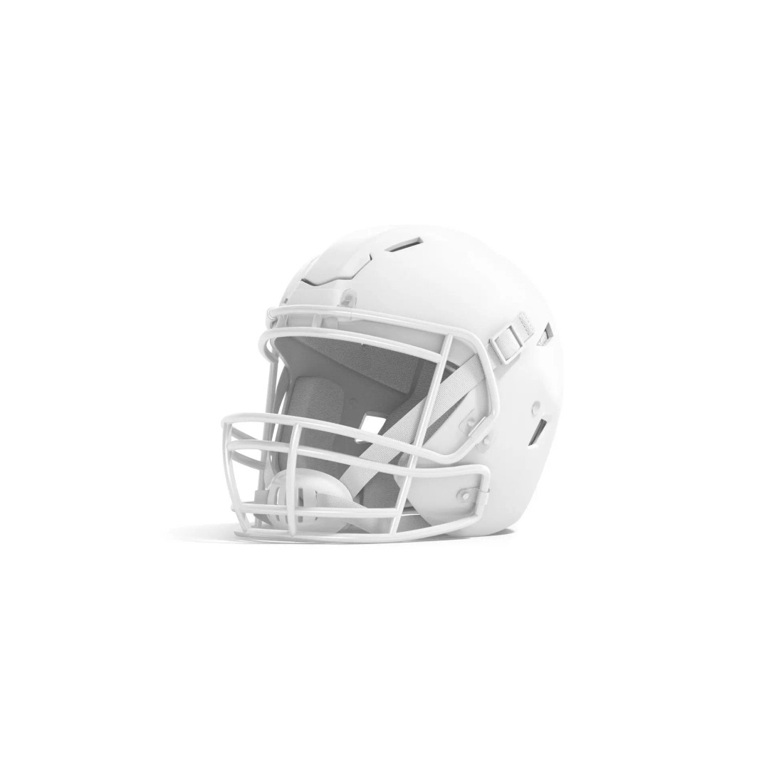 White Football Helmet 3D Model – Game-Ready PBR Asset, FBX, OBJ - View 3